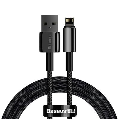 Baseus Tungsten Hochgeschwindigkeits-USB-zu-Lightning-Kabel, 2,4A, 1m, Schwarz (