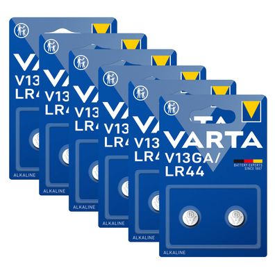 6x 2er Blister V13GA VARTA Knopfzelle Batterie LR44 AG13 13GA V76PX SR44 V 13 GA