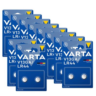 10x 2er Blister V13GA VARTA Knopfzelle Batterie LR44 AG13 13GA V76PX SR44 V 13 GA