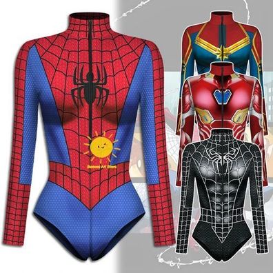 Spiderman Badeanzug Cosplay Kostém Damen Halloween Outfit