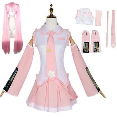 Sakura Miku Cosplay Kostém Outfit Set Halloween Karneval Kleidung