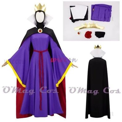 Evil Queen Cosplay Kostém Kleid Outfit Set Halloween Karneval
