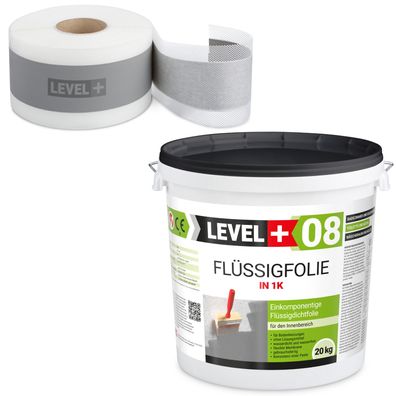 Dichtfolie Dichtset Dichtband 20m + Flüssigfolie 20kg Dusche Badabdichtung SET47