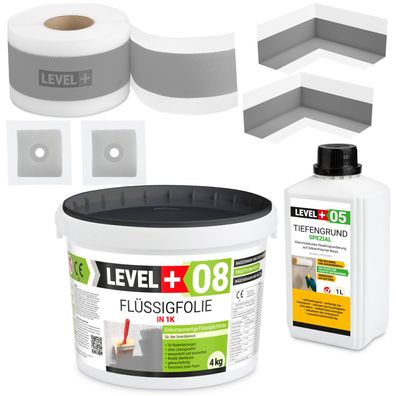 Dichtset Flüssigfolie Dichtfolie 4kg für Bad und Duschabdichtung Dichtband SET54