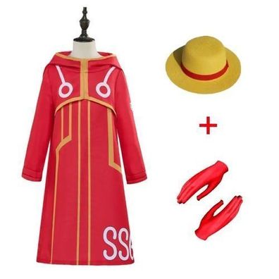 Monkey D Luffy Cosplay Kostém Jacke Strohhut Anime Halloween Outfit Kinder