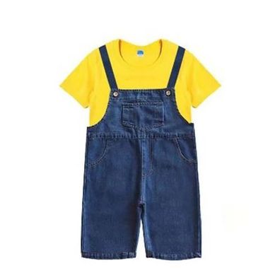 Minion Cosplay Kostém Set Kinder Jumpsuit Brille Halloween Party Outfit