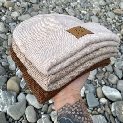 ROSA MINT Mütze Merino beige meliert