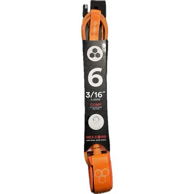 Channel Islands Mikey February Hex Cord Comp Leash Orange 3/16 5.5mm