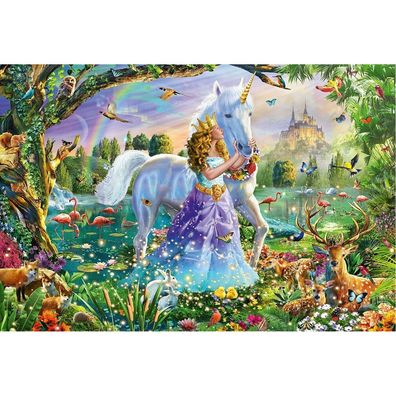 Schmidt Spiele Schmidt Spiele Puzzle Prinzessin mit Einhorn und Schloss, 150 Teile