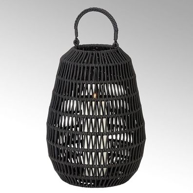 Lambert Cahaya Outdoor Laterne schwarz, Fish net rope", H 47 cm D 35 cm 64769