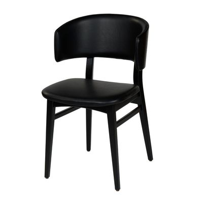 Lambert Leander Stuhl Eiche massiv, schwarz gebeizt, lackiert, 50x55cm H 82 cm