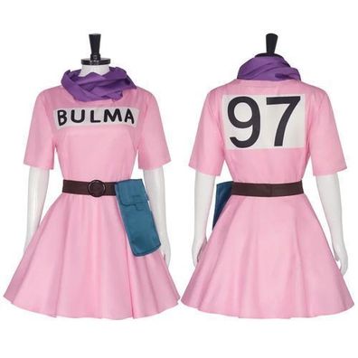 Bulma Cosplay Kleid Anime Damen Set Halloween Karneval Kostém