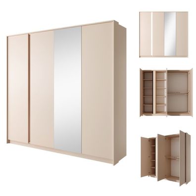 Kleiderschrank DASTO in Beige - moderner Schrank mit stilvollem Design