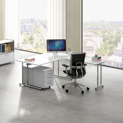 Winkel-Schreibtisch Sevilla 160x180, 180x180, 200x200 x68-82cm