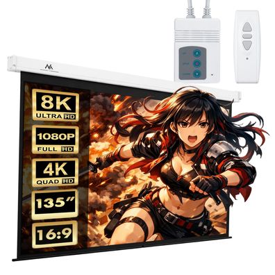 Maclean MC-561 Projektionswand Elektrisch Wand- und Fernsteuerung 135" 300x168cm 16:9