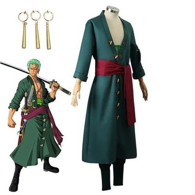 Roronoa Zoro Cosplay Kostém Anime Mantel Hose Set Herren Halloween