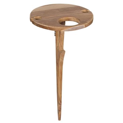 deVries SPIKE Getränkehalter Naturbelassen aus Teakholz mit Erdspieß 31x75 cm