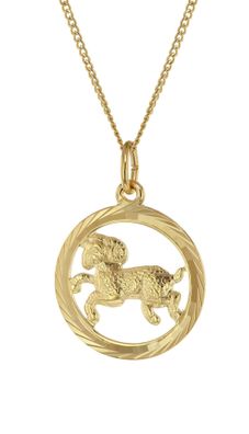 trendor Schmuck Halskette mit Widder Sternzeichen 333 Gold Ø 16 mm 41980-04