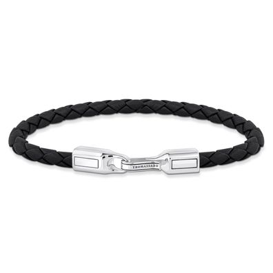 Thomas Sabo Schmuck Unisex Lederarmband Schwarz Silber A2149-682-11