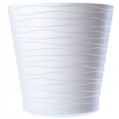 KADAX Blumentopf mit Untersetzer, Pflanzkübel für Innen, leichter 19cm, Weiß