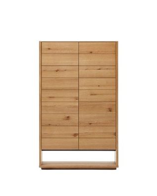 Highboard Alguema 100 x 163,5 x 40 cm Eichenfurnier Kommode Schrank Wohnzimmer
