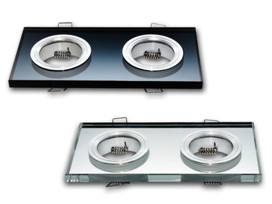 LED line® Einbaustrahler x2 Eckig GU10 Einbauleuchte 150x75mm Bohrloch