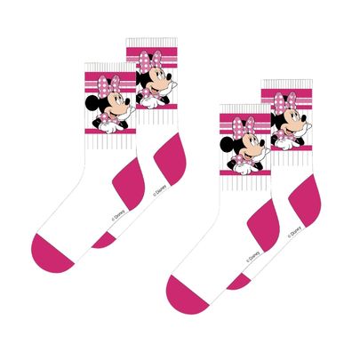 Disney Minnie Mouse Socken Kinder 2er Set Weiß Baumwollsocken Jungen Freizeit