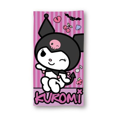 Sanrio Kuromi Strandtuch Mikrofaser Badetuch 70 × 140 cm Strand Handtuch