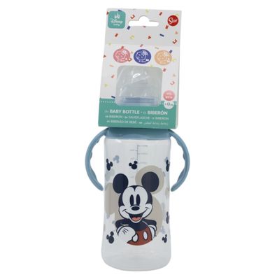 Disney Mickey Mouse Babyflasche 360 ml Silikon-Sauger mit 3 Positionen & Anti-Koli