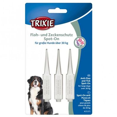 Spot-On Floh Zeckenschutz Trixie Hund über 30 kg 3 Pipetten