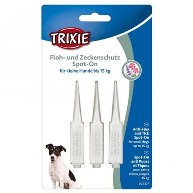 Spot-On Floh Zeckenschutz Trixie Hund bis 15 kg 3 Pipetten