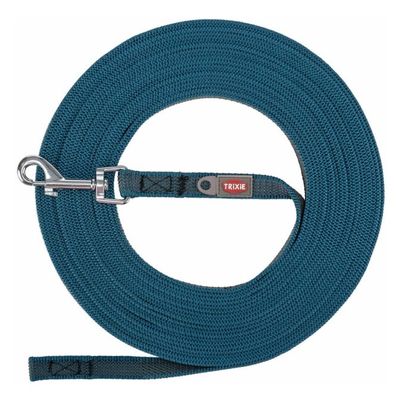 Schleppleine Hund gummiert 15m petrol Trixie S-M