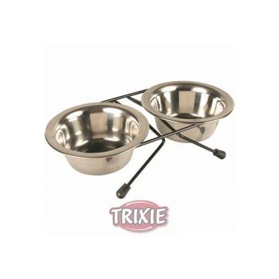 2 x 1,8 L Napfständer Doppelnapf erhöht Trixie Edelstahl
