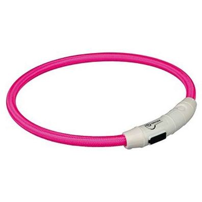Leuchtring Hund USB Leuchthalsband für Trixie Flash Pink L-XL