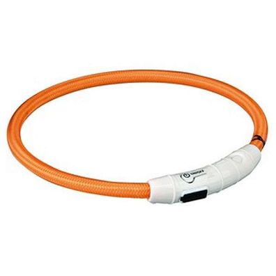 Leuchthalsband Hund USB Leuchtring Orange L XL Trixie