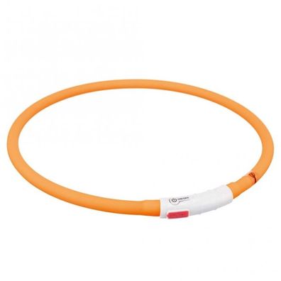 Trixie Leuchtring Hund USB Leuchthalsband Silikon orange