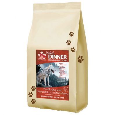 3 kg Getreidefreies Trockenfutter Truthahn Wild Dinner Hundefutter