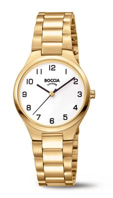 Boccia Damen Titan Solar Uhr gold 3363-05