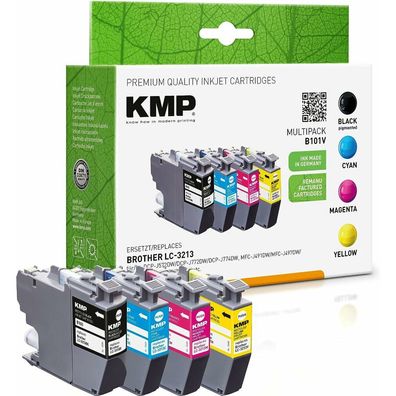 KMP Patrone Brother LC-3213 bk, yan, ag, el. 4x400 S. B100V remanufactured