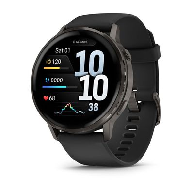 Garmin Venu 4 45mm Silikon-Armb. schwarz/schiefergr