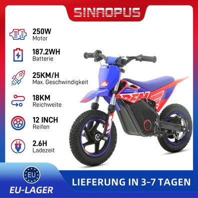 KidMotors 250W bürstenlos mini Kinder Dirtbike 12 Zoll 36V