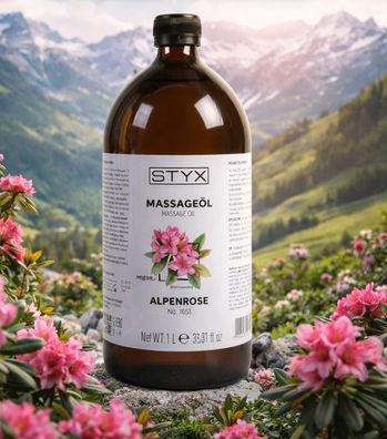 STYX Massageöl Alpenrose 1L - Natürliche Entspannung & Pflege für Körper & Seele ?