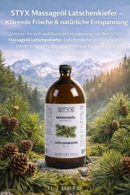 STYX Massageöl Latschenkiefer 1L - Klärende Frische & natürliche Entspannung