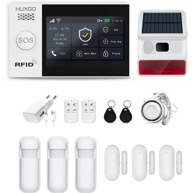 4G Sicherheitssystem mit Funkalarm für Büro Haus Wohnung Garage HXA007 WLAN + GSM