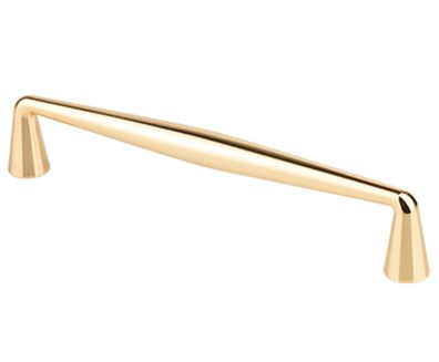 Möbelgriff BA 128mm Küchengriff Linea Gold Schrankgriff Messing glänzend modern