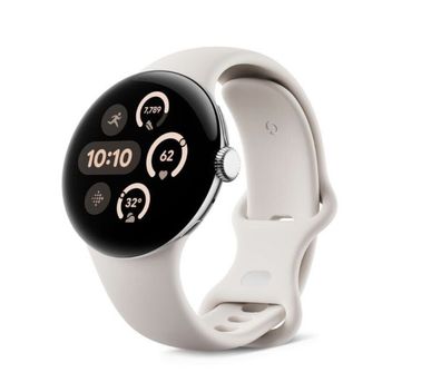 Google Pixel Watch 3 45mm WiFi mit Sportarmband polished-silver/porcelain - Kaufen