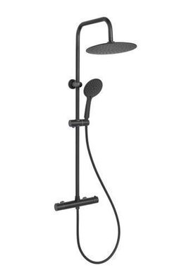 Duschsäule MUSTA Thermostatisch Duschsystem, Brausegarnitur in Schwarz