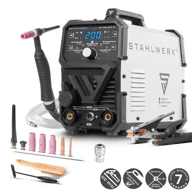 Stahlwerk Schweißgerät 2 in 1 Kombi DC WIG 200 ST ARC/MMA/E-Hand HF-Zündung 200A