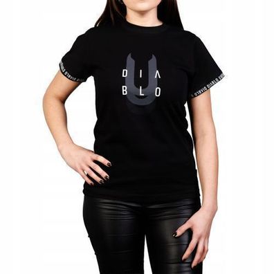 DIABLO Damen-T-Shirt aus Baumwolle, bequem, vielseitig, luftig, schwarz, XL
