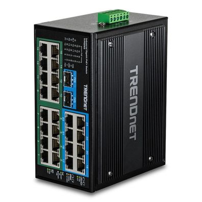 TRENDnet Industrie Switch 26Port Gbit PoE+ Metall DIN-Rail